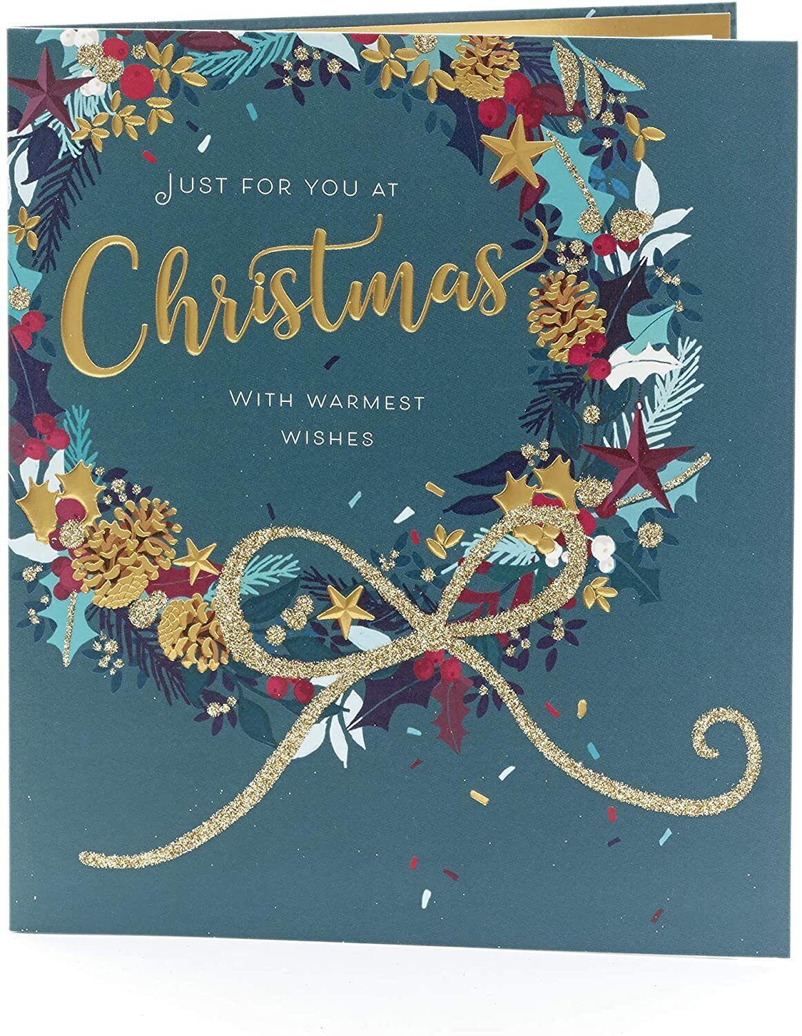 Secret Santa Christmas Card Traditional Christmas Card Wreath