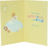 Disney Cinderella Granddaughter 3rd Birthday Card Include Badge
