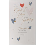 UK Greetings Birthday Card for The One I Love - Heartfelt & Hearts Design