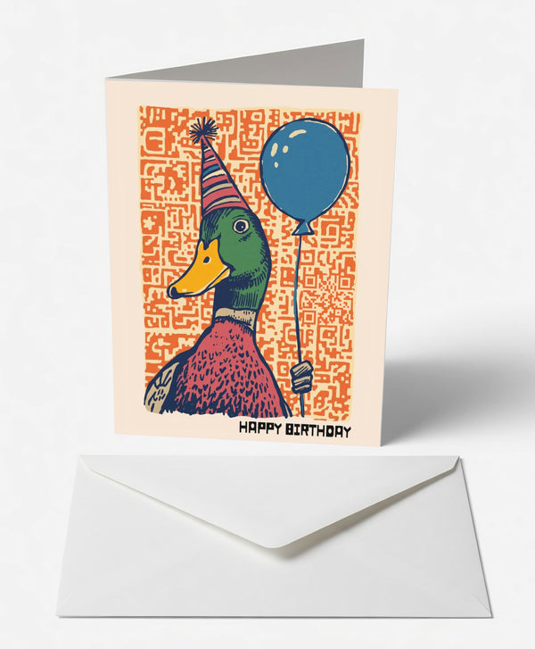 Party Mallard & Balloon Birthday Card