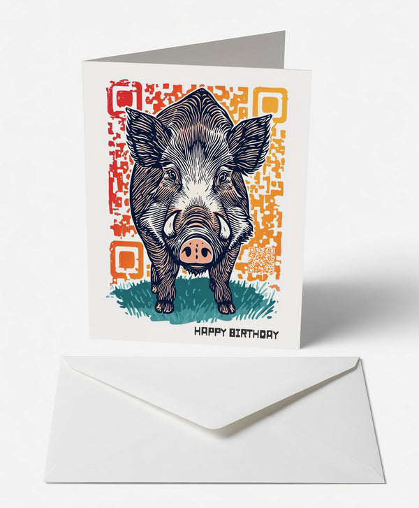 Wild Boar Birthday Card