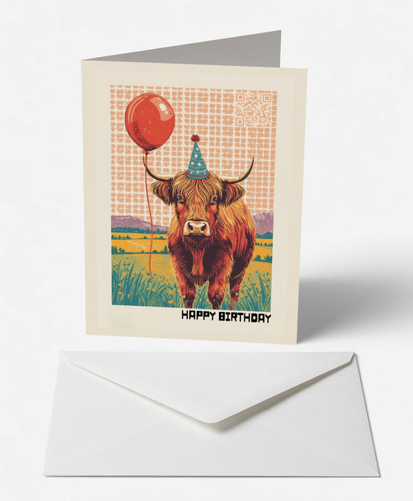 Highland Cow Birthday Card