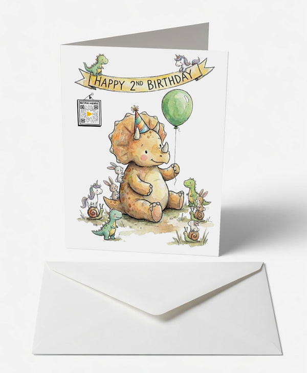Scanimate | Birthday Card | Interactive QR Song | With Envelope | Happy Birthday Greeting Card | Him/Boys/Men
