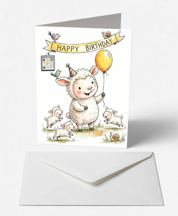 Cheerful Sheep Birthday Card