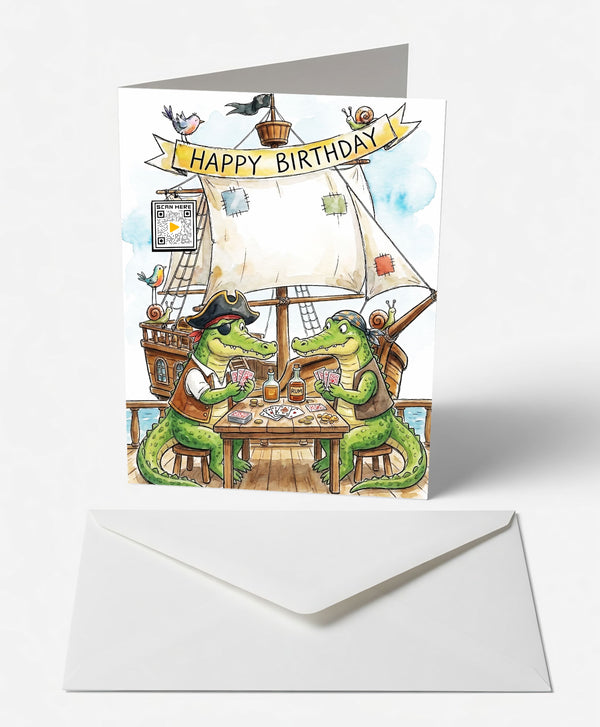 Pirate Crocodiles Birthday Card