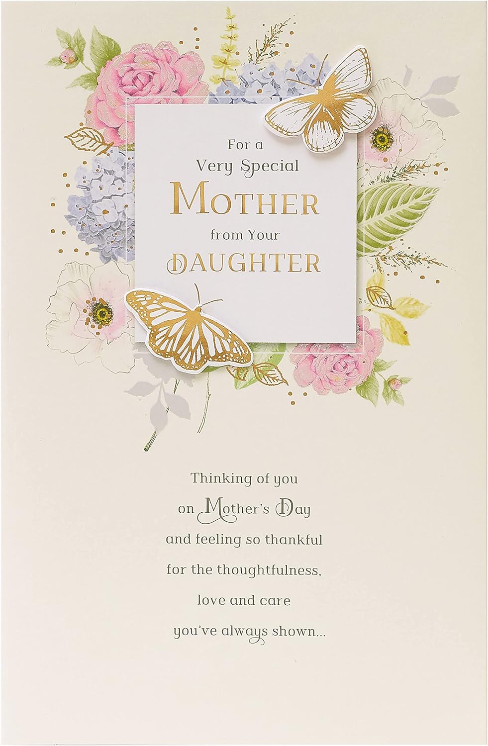 Mother's Day Card from Daughter With Envelope - Traditional Design