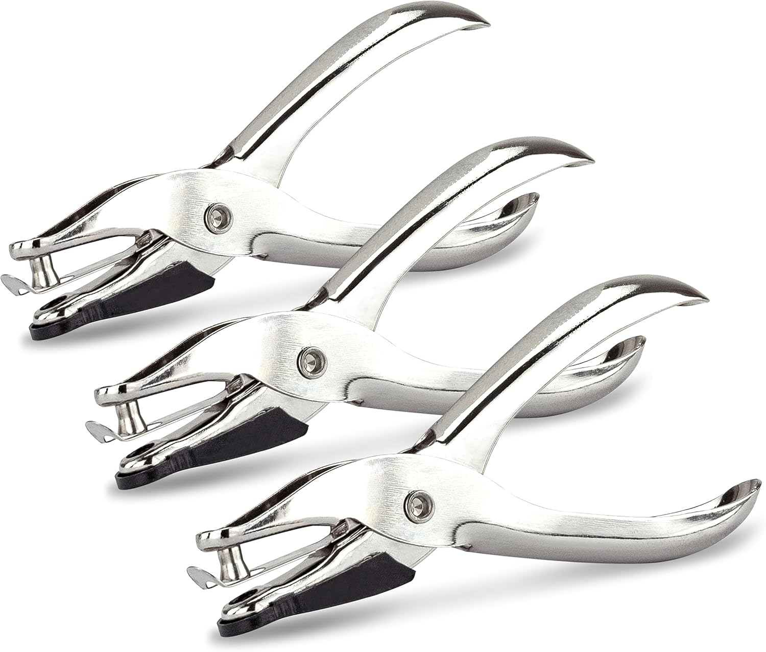 Rapesco 25-sheet single hole punch with ergonomic handle and metal construction, designed for precise paper punching.