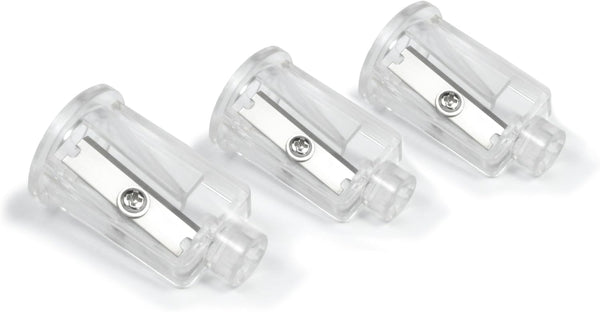 Pack of three Rapesco 1485 PS12-USB replacement sharpening units with visible sharpening mechanisms and packaging details.