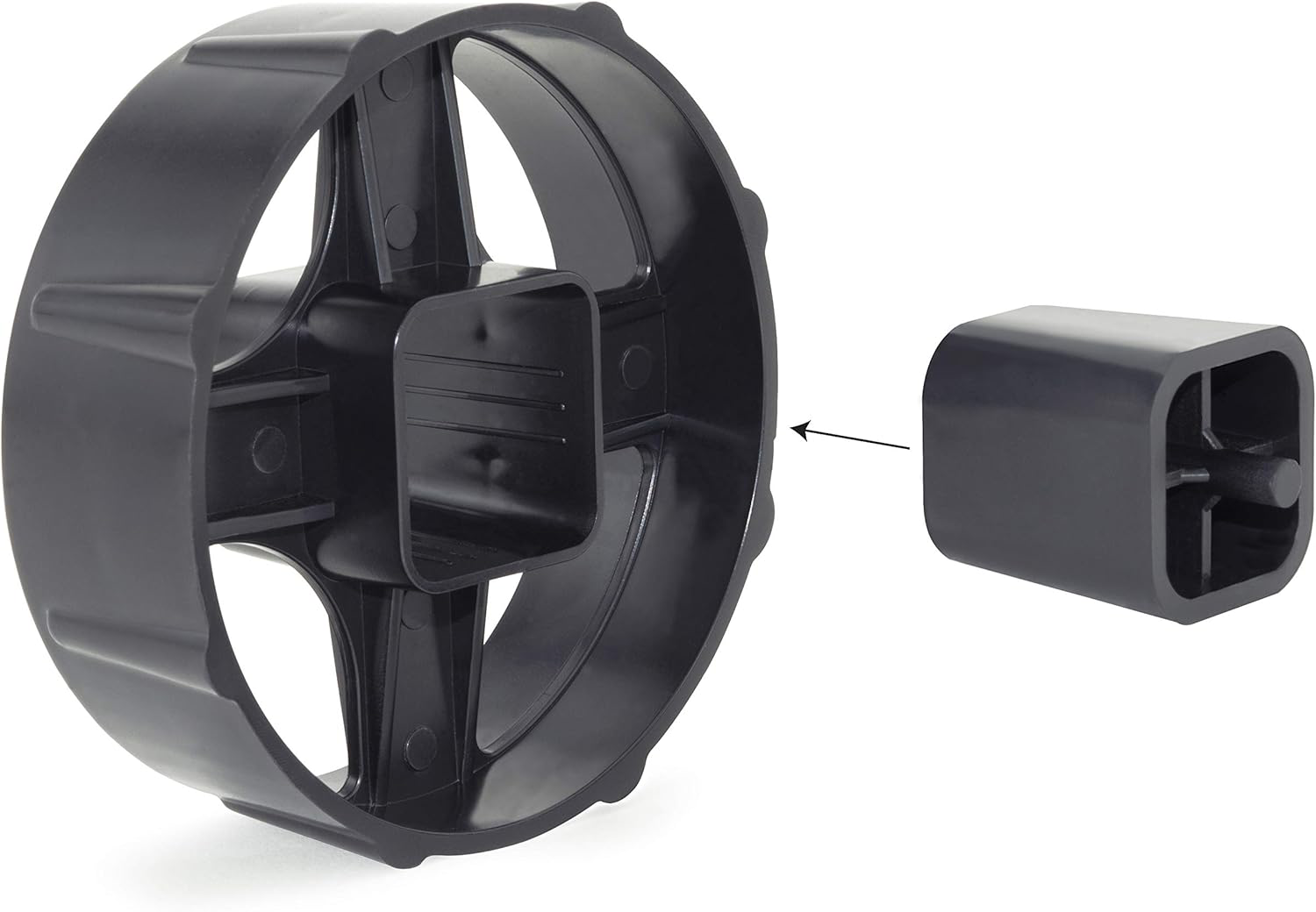 Black Rapesco heavy duty tape dispenser with two tape rolls, designed for strong, secure packaging and easy use.