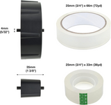 Black Rapesco Heavy Duty Tape Dispenser with two rolls of tape for secure and efficient packaging.