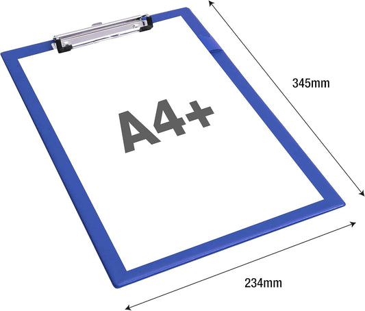 Blue Rapesco VSTCB0L3 A4+ standard clipboard with metal clip and sturdy construction, ideal for organizing documents.