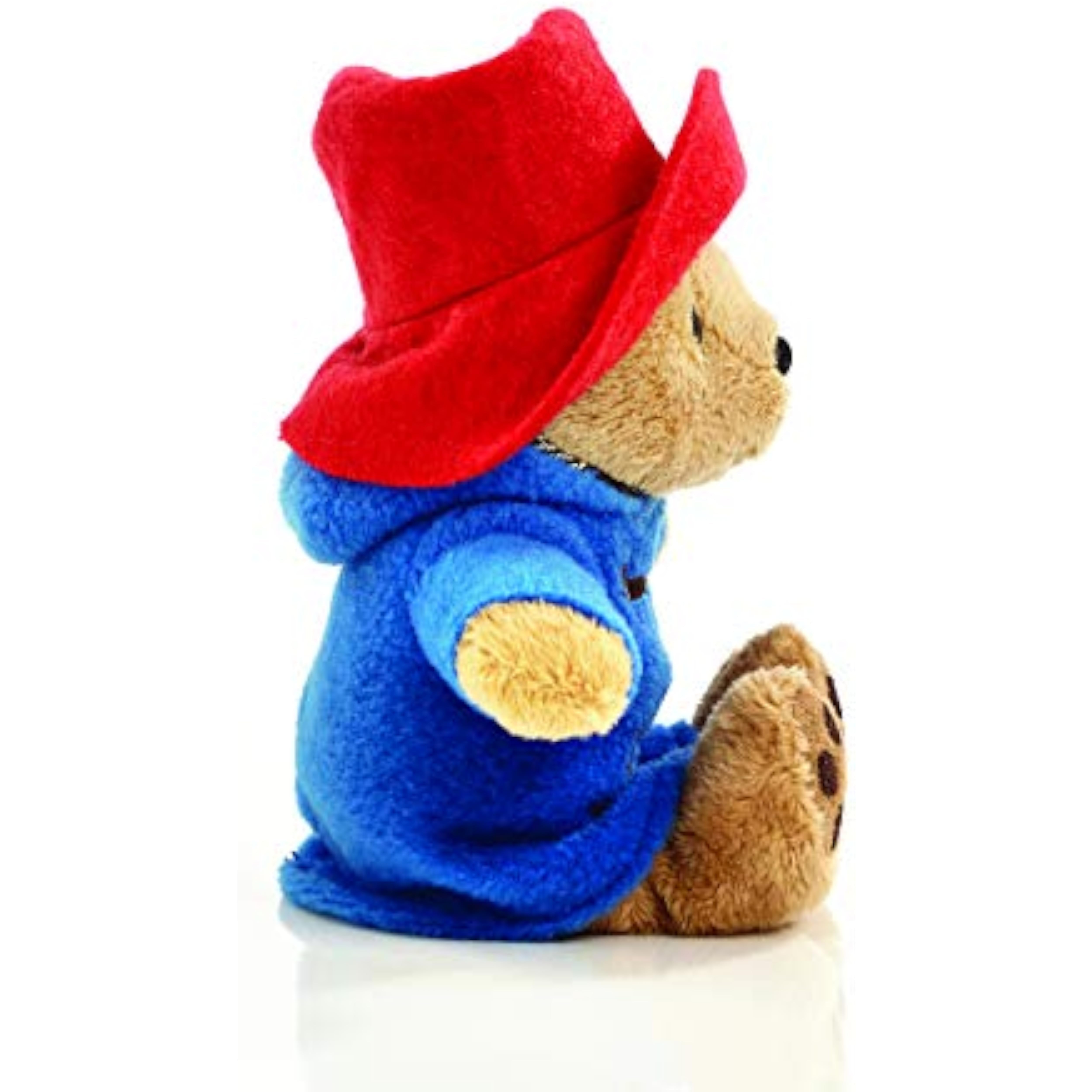 Red Paddington Bean Toy Bear Plush by Rainbow Designs, soft and cuddly plush bear with embroidered features and Paddington's signature style.
