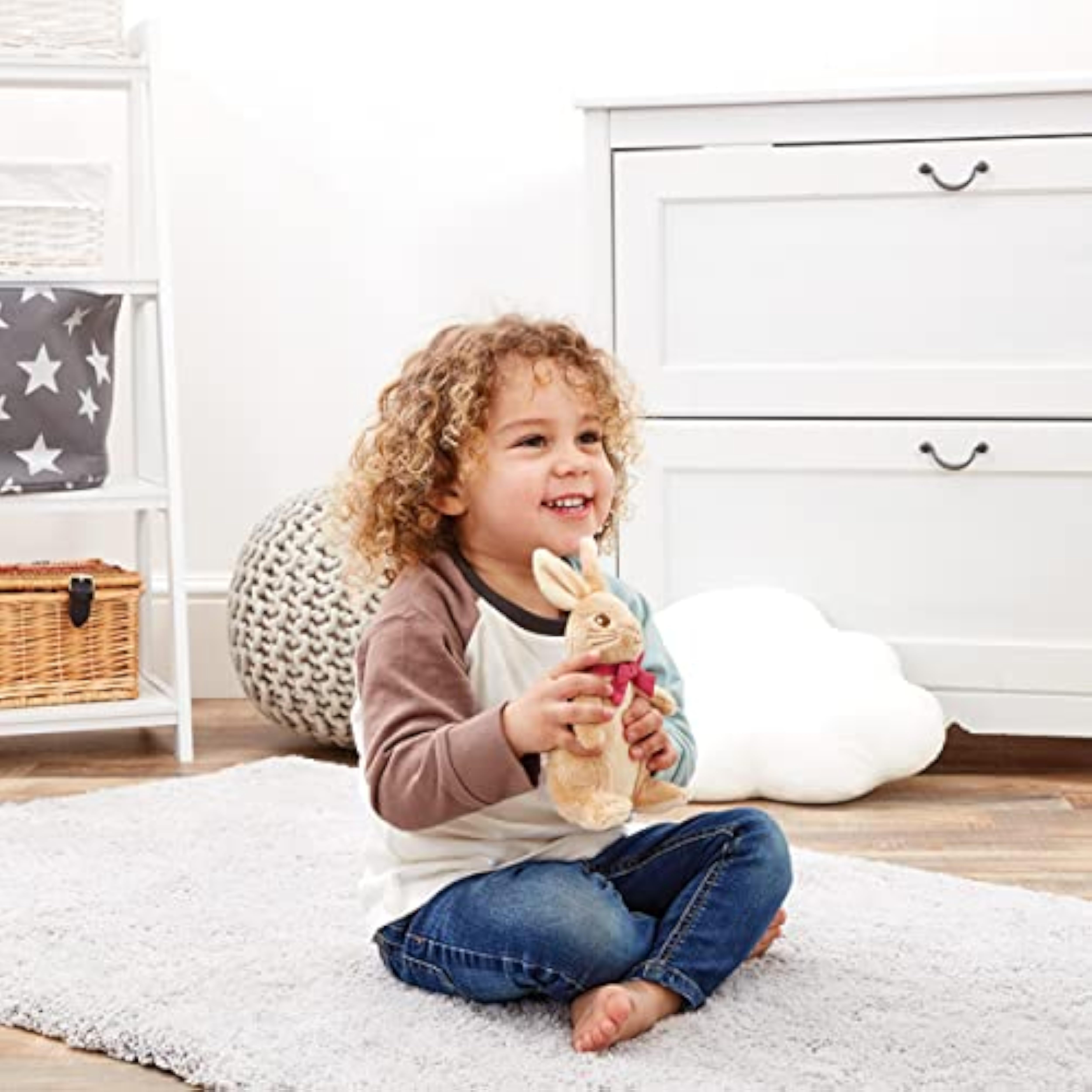 Rainbow Designs Peter Rabbit 16cm soft plush toy featuring Flopsy, a cuddly Beatrix Potter-inspired stuffed animal for newborns.