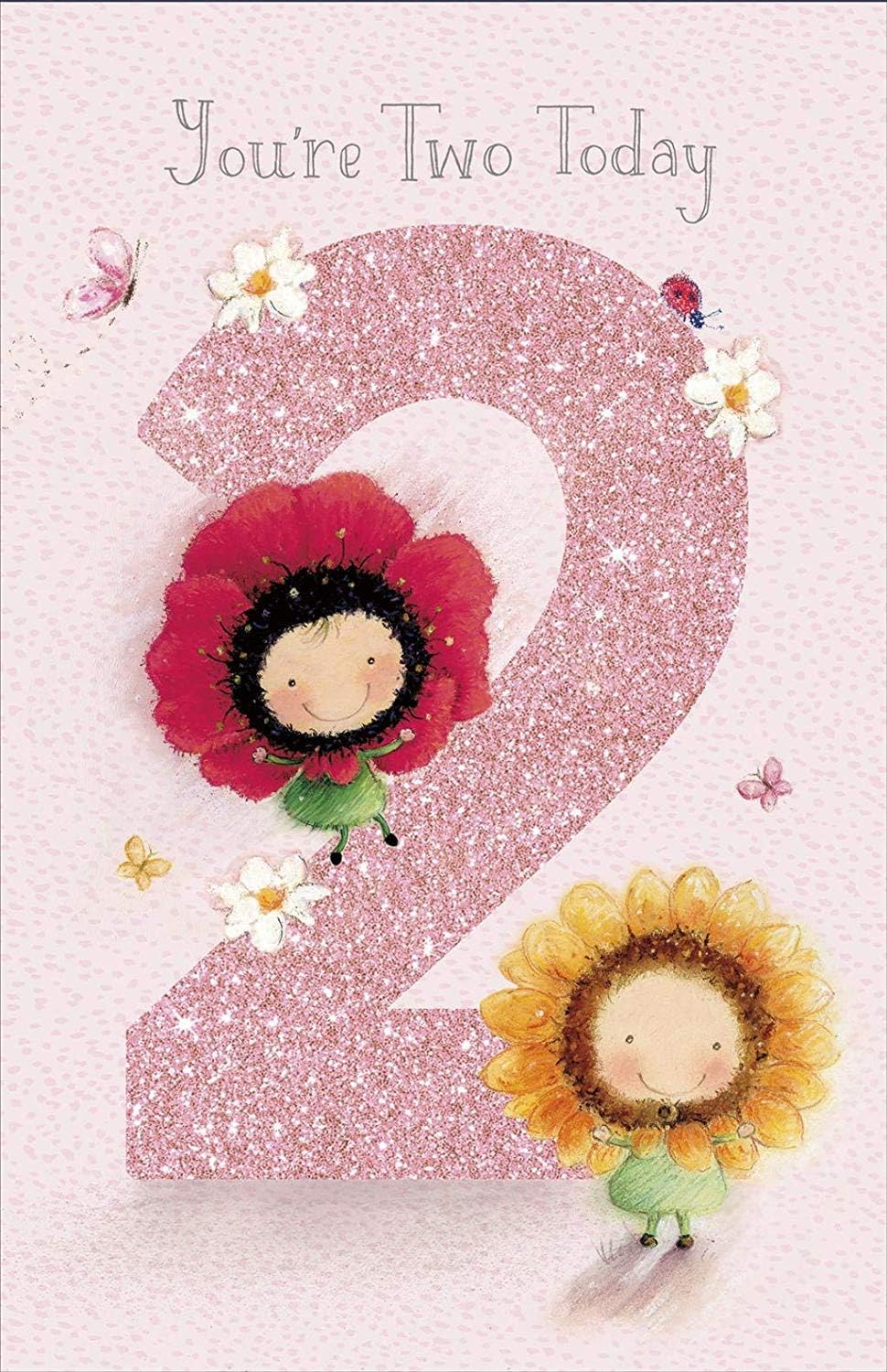 Thinking Of You Little Flower Girls Age 2 Birthday Card