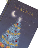 Blue Christmas Tree Design Partner Christmas Card