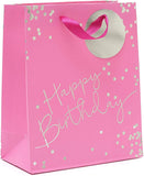 Pink & Silver Foil Happy Birthday Medium Gift Bag