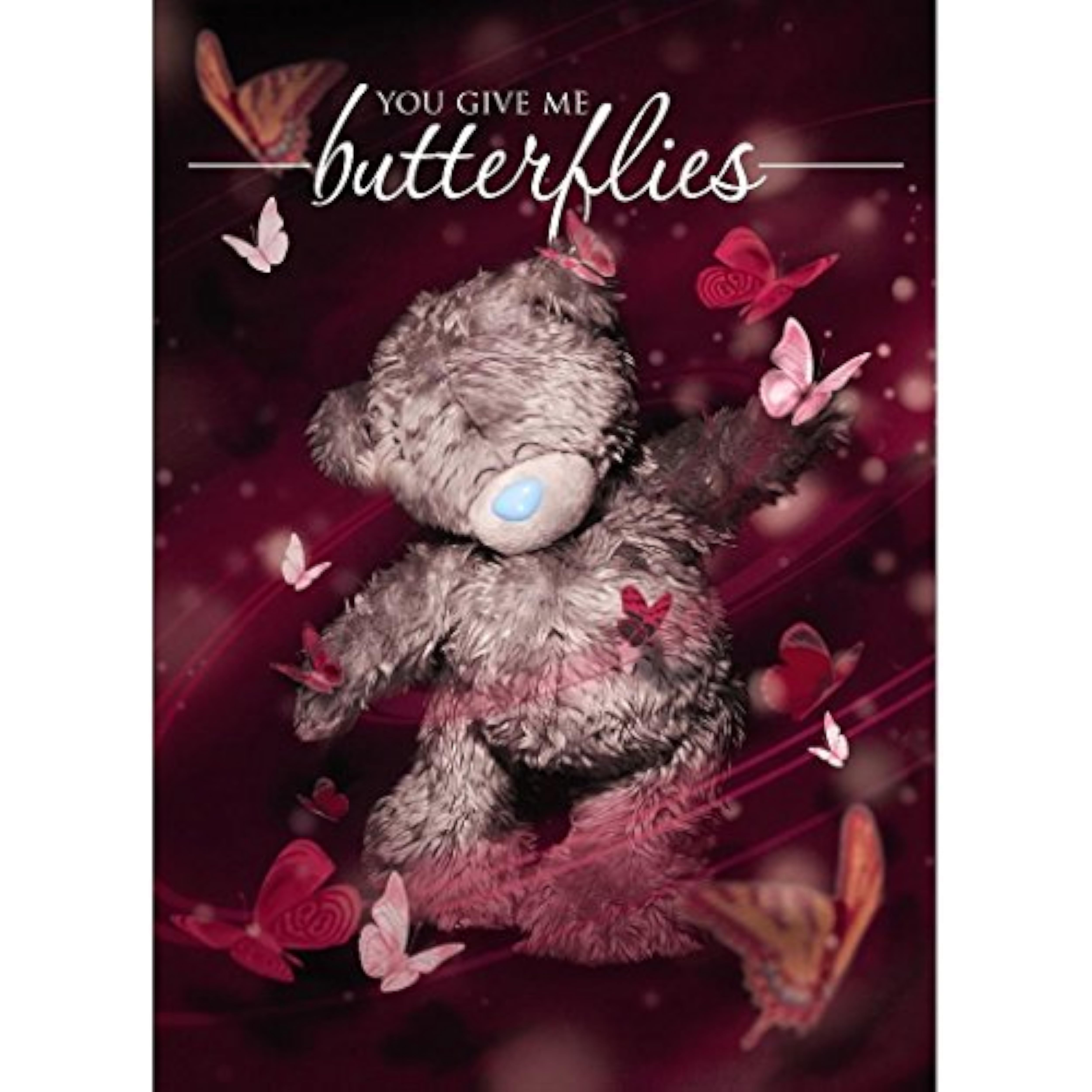 Me to You You Give Me Butterflies Bear Valentines Day Card - Tatty Teddy