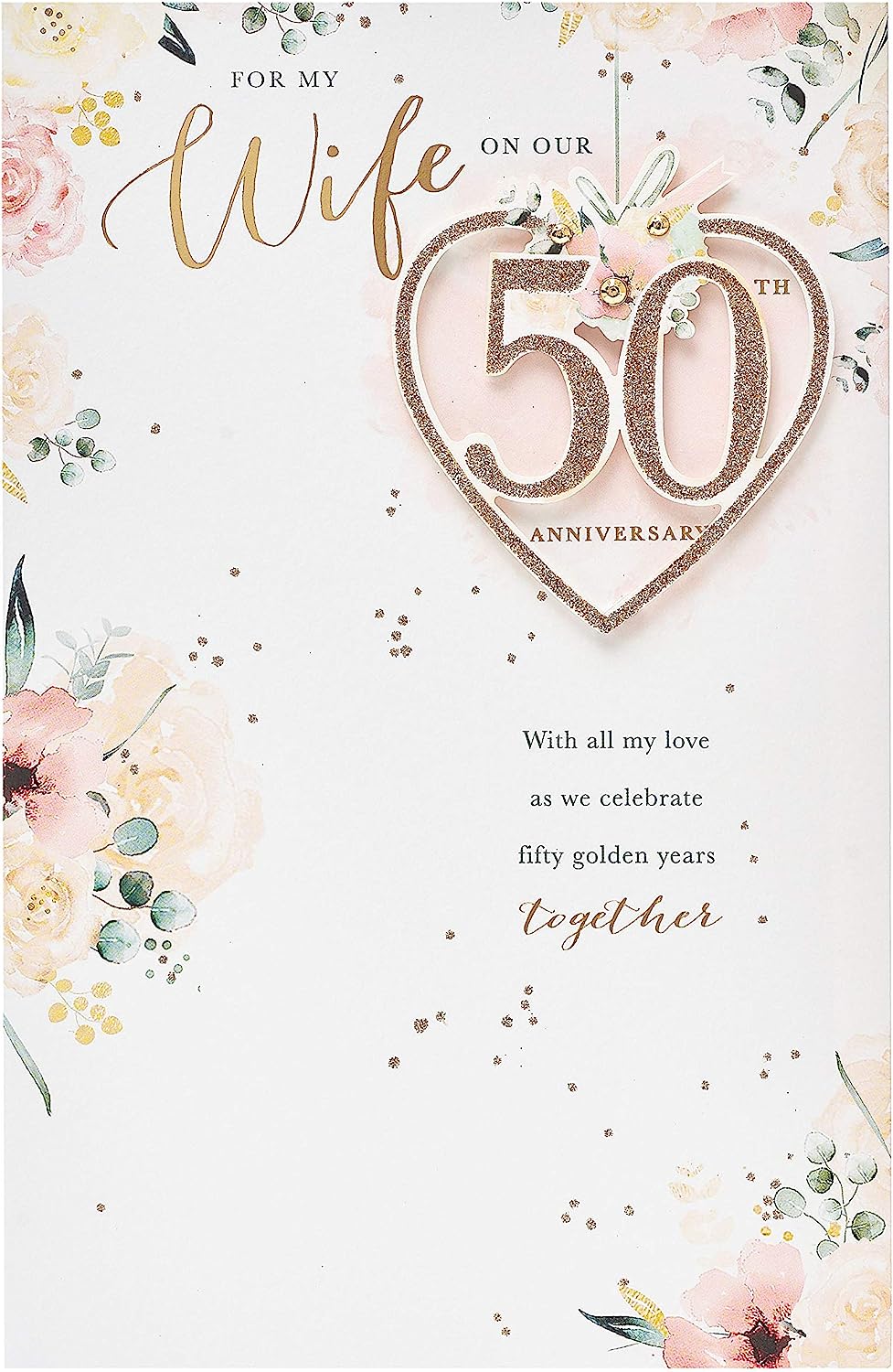 50th Wedding Day Anniversary Card for Wife