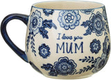 Blue Willow ceramic mug by Sass & Belle featuring a classic floral pattern, perfect for enjoying hot beverages.