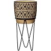 Sass & Belle Nomad Black Planter with Wire Stand for indoor plants, modern home decor, and stylish plant display.