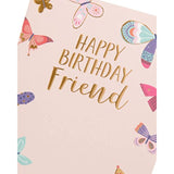 Braille Birthday Card With Envelope - Cute Design With Colourful Patterened Butterflies