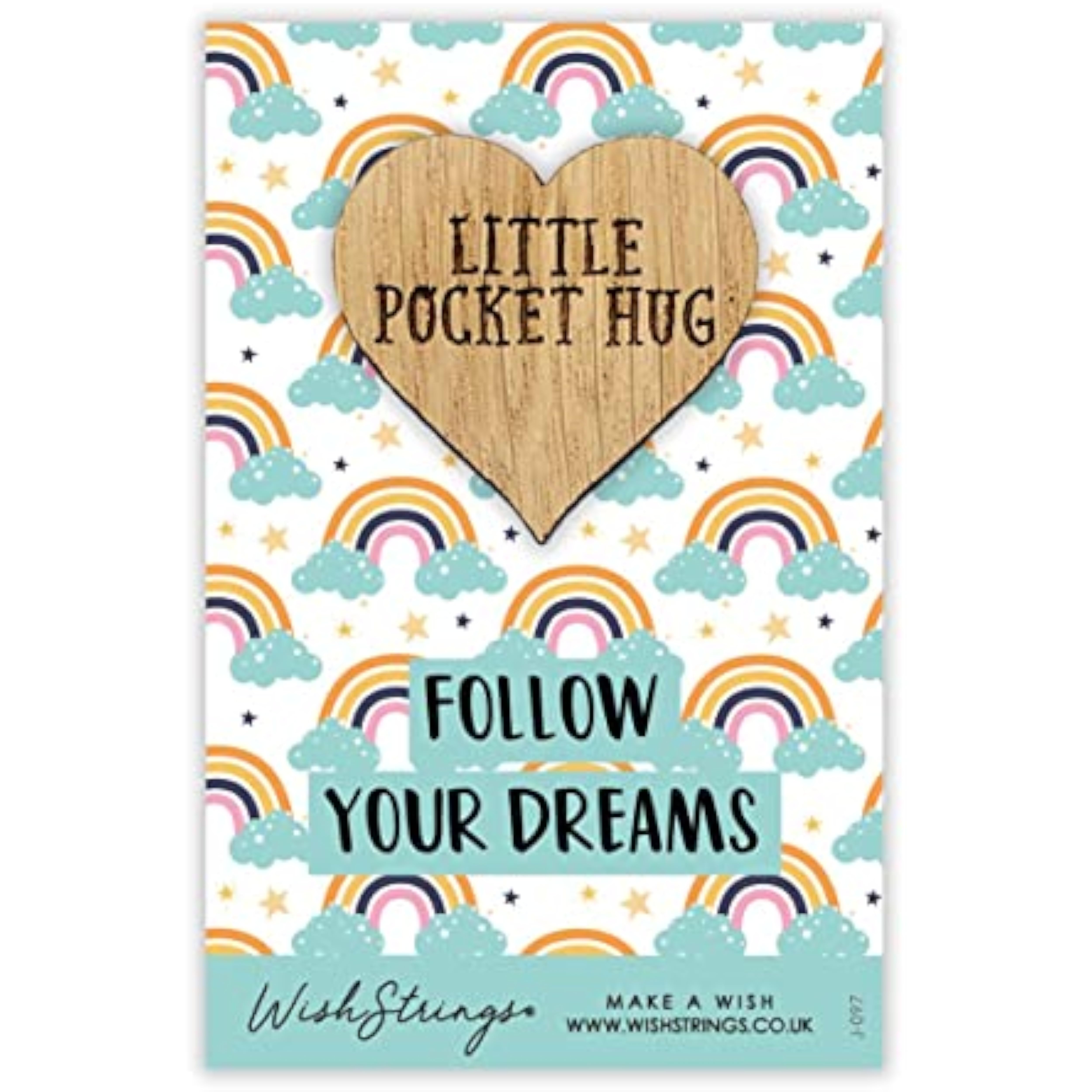 Second Nature "Follow Your Dreams" pocket hug wish token keepsake gift with engraved message and compact design.