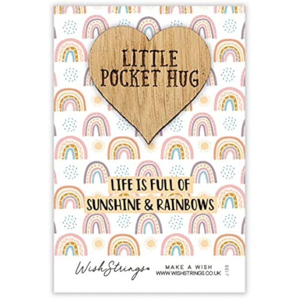 Small rainbow wish token keepsake gift from Second Nature, featuring colorful rainbow design and inspiring message.
