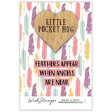 Small pocket hug wish token keepsake gift from Second Nature, featuring angel imagery for comforting remembrance.
