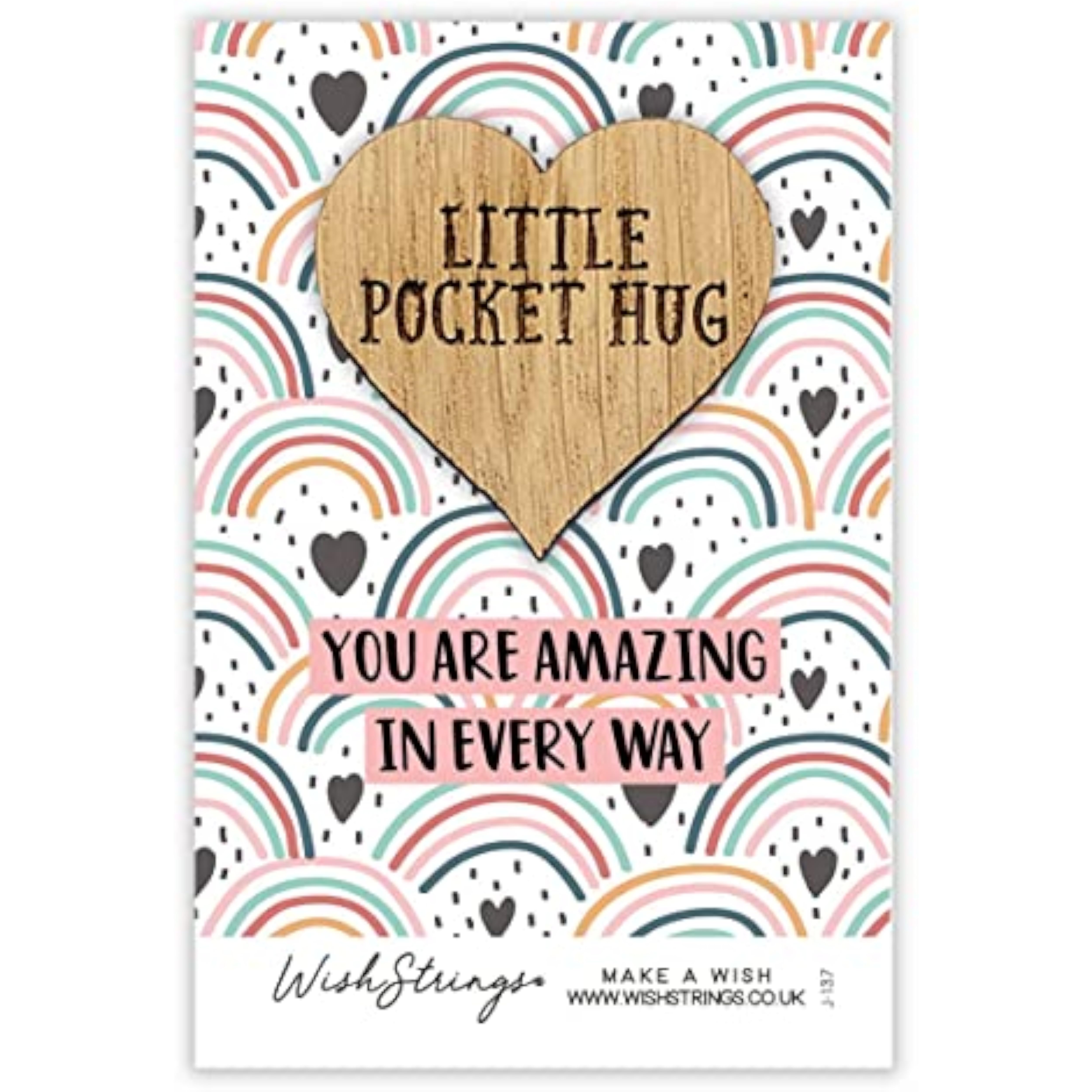 Second Nature "You Are Amazing in Every Way" pocket hug wish token keepsake gift with engraved message, small keepsake gift idea.