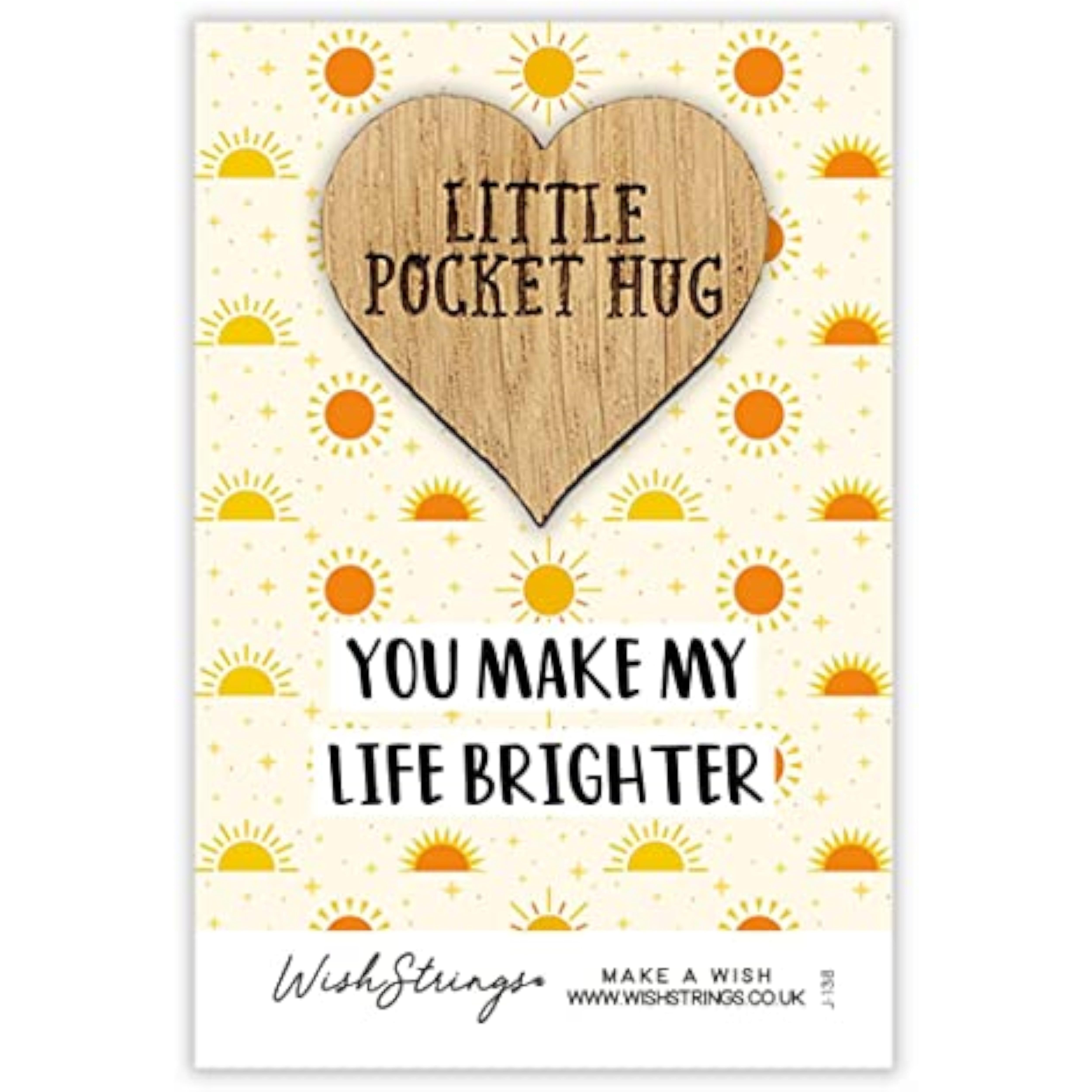 Second Nature "You Make My Life Brighter" pocket hug wish token keepsake gift with engraved message and decorative design.