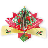 3D Pop Up Christmas Tree greeting card by Second Nature featuring a festive holiday design with a colorful, layered paper tree.