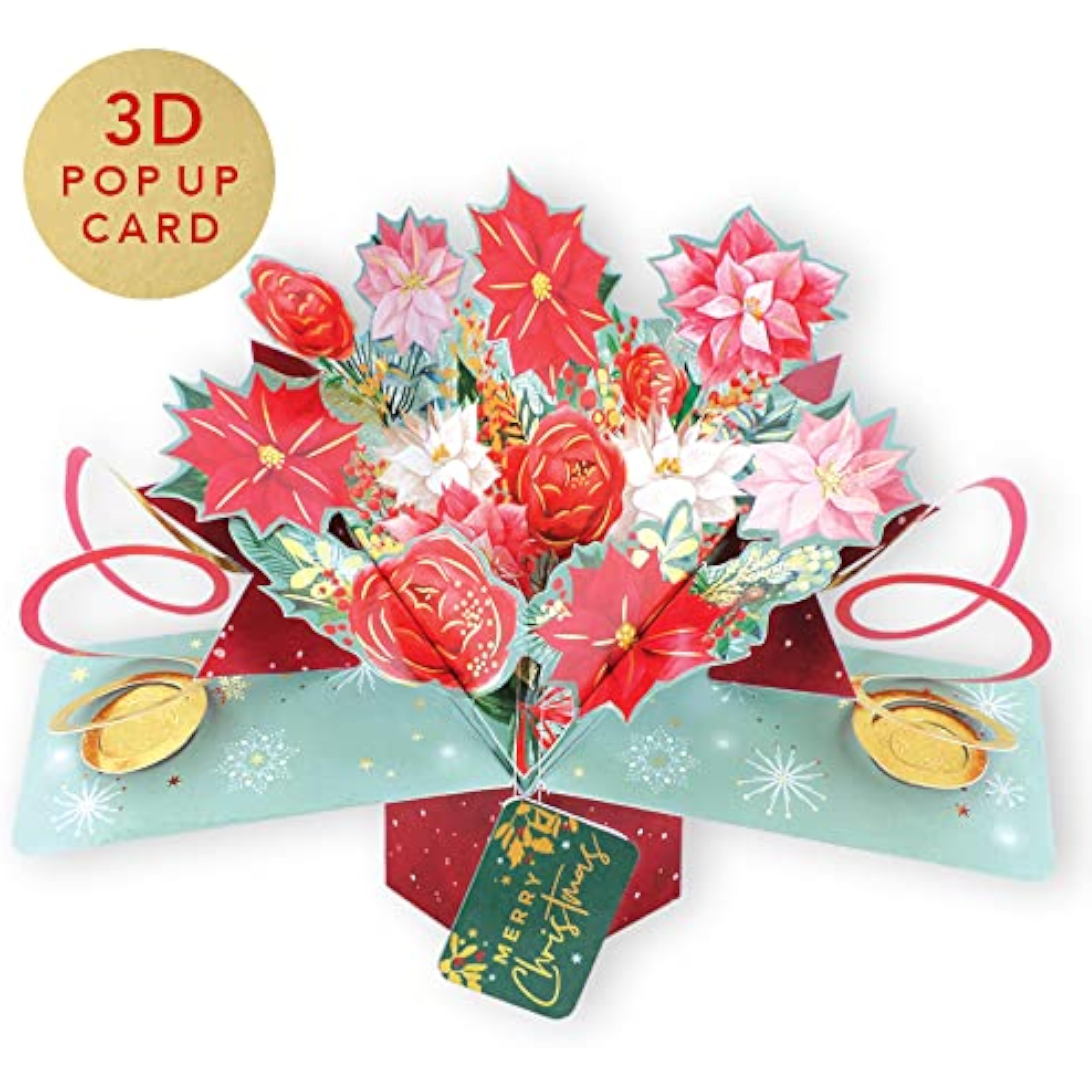 Award-winning 3D pop-up Christmas greeting card by Second Nature featuring festive holiday design and detailed paper craftsmanship.