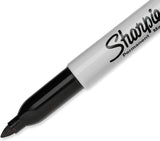 Sharpie black permanent marker fine point used for greeting card writing, featuring a 1-count pack with a sleek design.