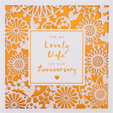 Intricate Laser-cut Design with Copper Foil Background Wife Anniversary Card