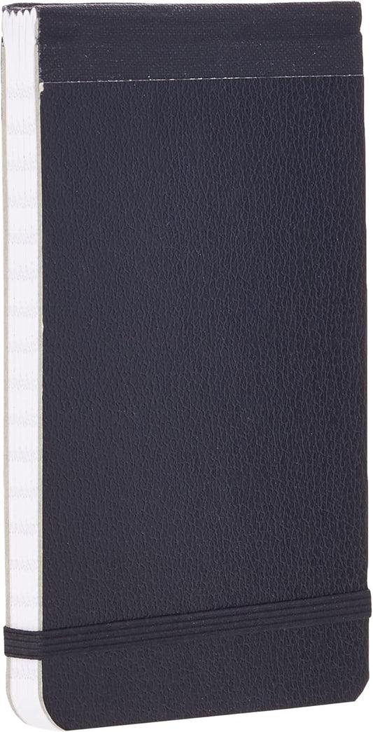 Silvine elasticated pocket notebook with 80 pages and durable stiff board covers, measuring 5 x 3 inches.