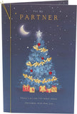 Blue Christmas Tree Design Partner Christmas Card