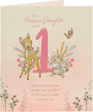 Disney Bambi Daughter 1st Birthday Card 