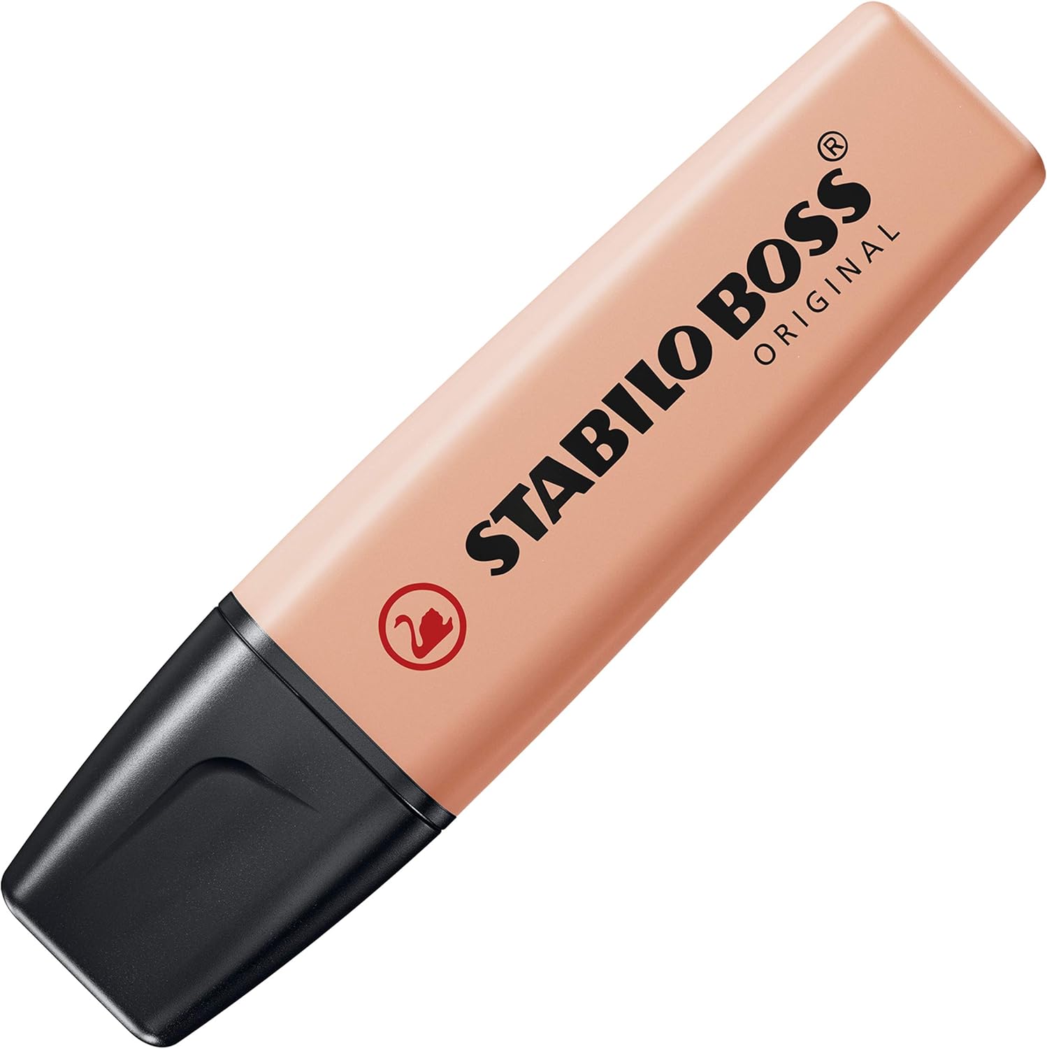 Stabilo BOSS ORIGINAL Pastel highlighter in creamy peach color with chisel tip on white background