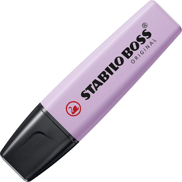 Stabilo BOSS ORIGINAL Pastel highlighter in lilac haze with a chisel tip and pastel-colored body, suitable for highlighting and decorating.