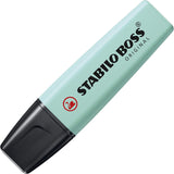 Turquoise Stabilo BOSS Original Pastel highlighter with chisel tip on white background