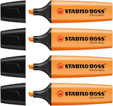 Stabilo Boss Original Highlighters Bevelled Tip 2-5 mm ORANGE Pack of 4