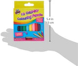 Set of 10 Tallon chunky 1/2 size colored pencils with sharpener, featuring vibrant colors and durable wood construction.