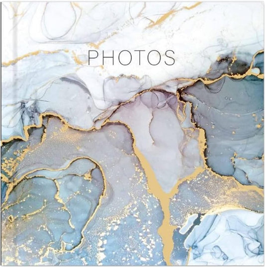 Gray marble photo album by Tallon with 200 pockets for 6x4 inch photos and memo sections, ideal for organizing memories.