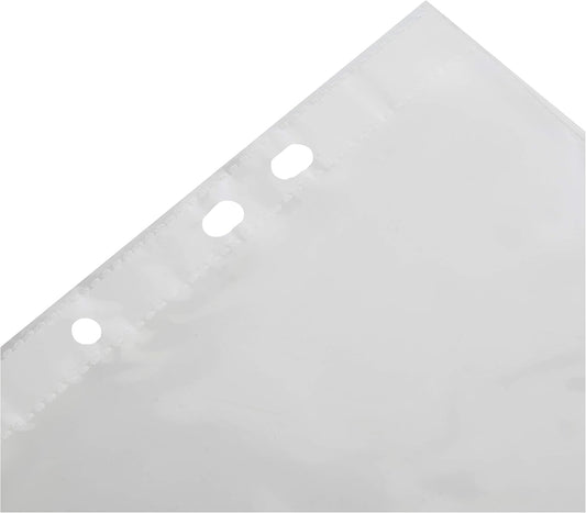 A5 clear punched poly document sleeves with 100 pockets, designed for organization and protection, branded by Tiger.
