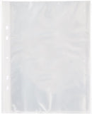 Tiger A5 strong transparent poly punched pockets, 20 sleeves, ideal for organizing documents in wallets or folders.