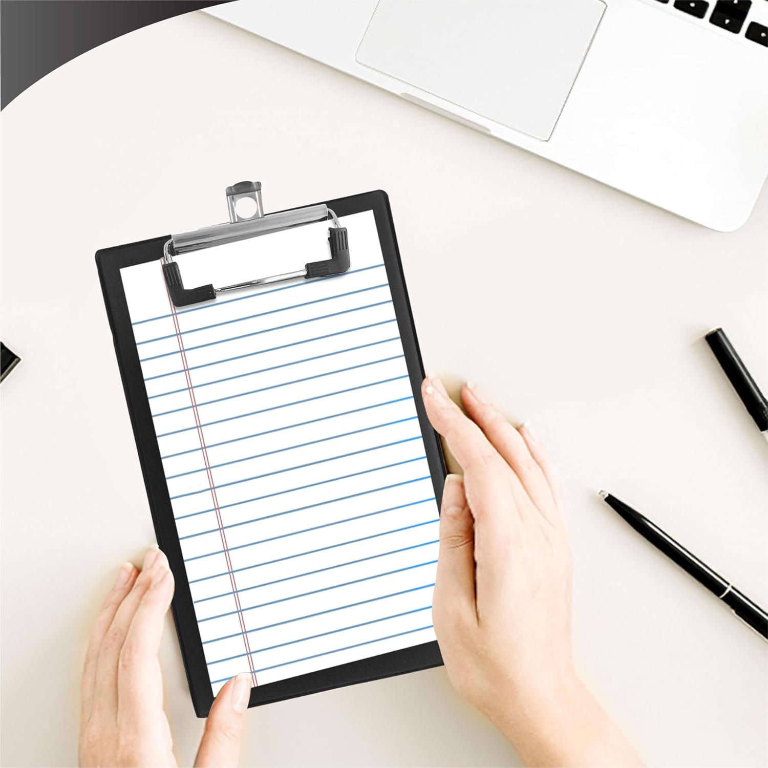 Tiger compact A6 mini clipboard with durable PVC pocket and hardback cover, perfect for stationery and note-taking.