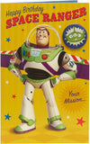 Buzz Lightyear Adventure Birthday Card with Badge