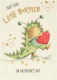 From Son/Daughter Valentines Day Card With Envelope - Little Monster Design