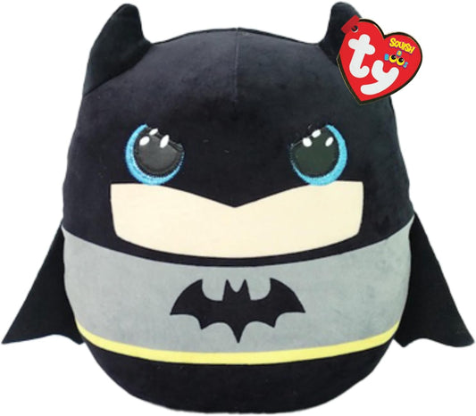 Soft Batman squishy beanie plush toy by Ty, featuring a detailed Batman character from DC Comics for kids and collectors.