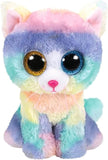 Soft Heather Cat plush toy by Ty with gray and pink fur, featuring a cuddly, adorable cat design perfect for hugging and play.